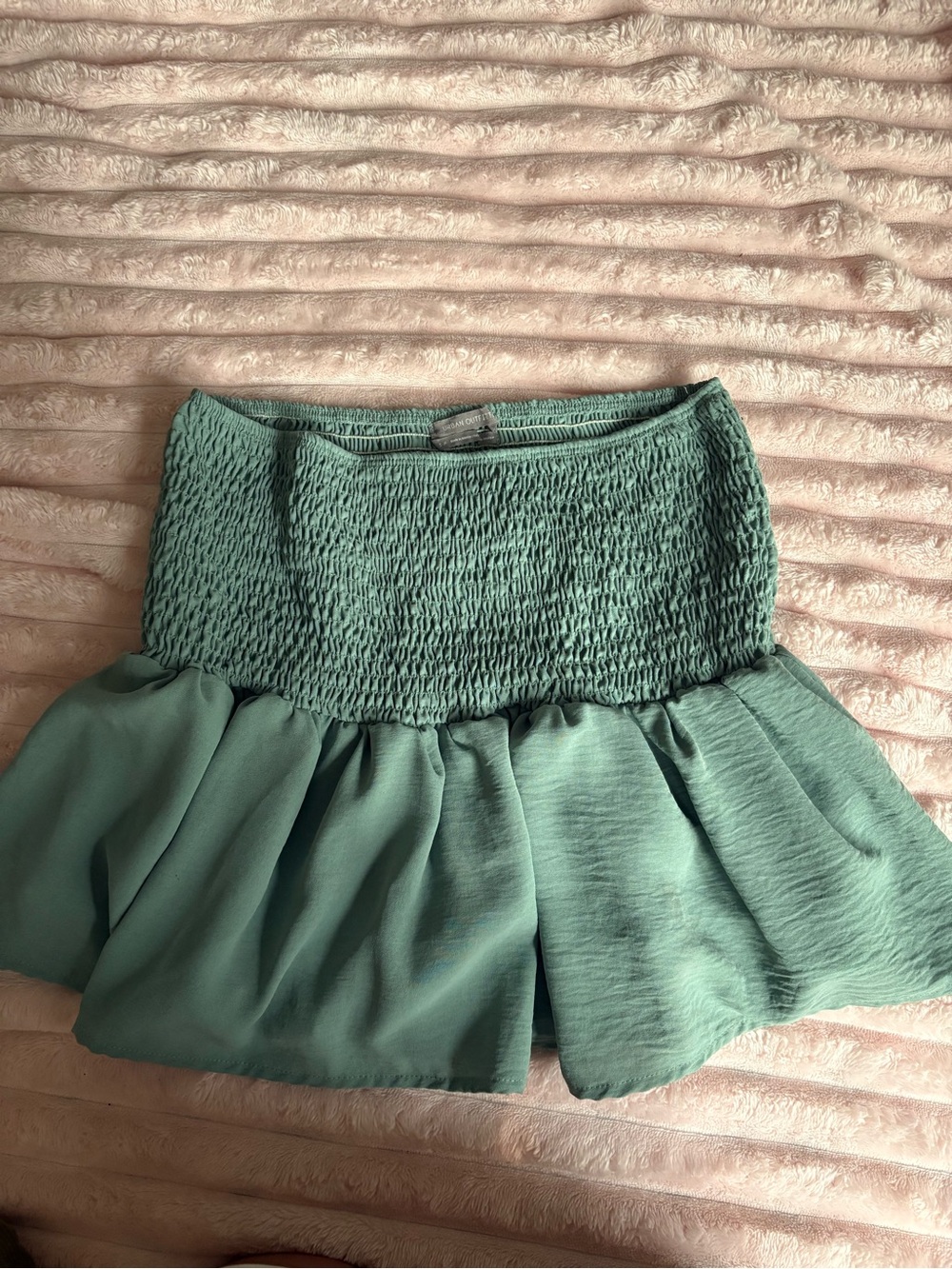 Urban Outfitters- Smocked Waist Seafoam Green Mini Skirt w built in shorts